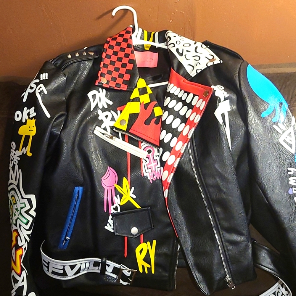 Faux Leather jacket - one of a kind type design, limited edition